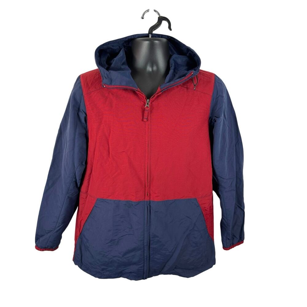 Duluth Trading Colorblock Grabreaker Windbreaker Jacket Navy Red Size Medium
